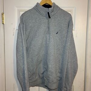 Nautica Men's Light Gray Zip-Up Sweater